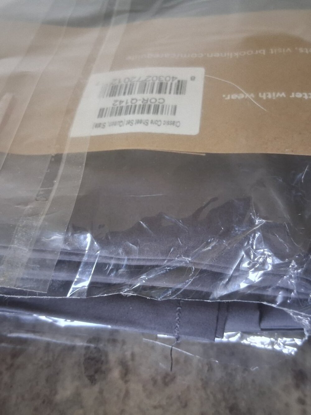Brooklinen Classic SLATE QUEEN Percale Core Sheet Set